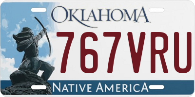 OK license plate 767VRU