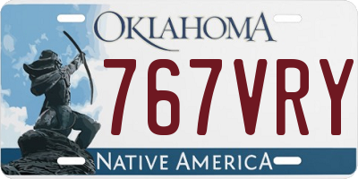 OK license plate 767VRY