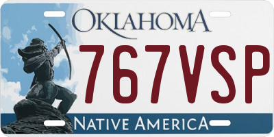 OK license plate 767VSP