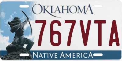 OK license plate 767VTA