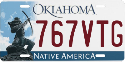 OK license plate 767VTG