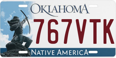 OK license plate 767VTK