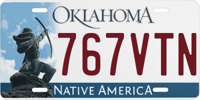 OK license plate 767VTN