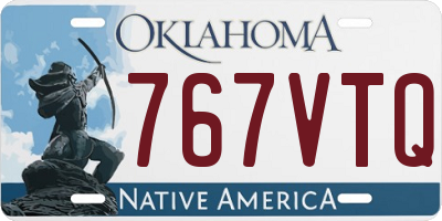 OK license plate 767VTQ