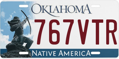 OK license plate 767VTR