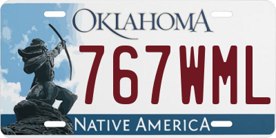 OK license plate 767WML