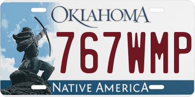 OK license plate 767WMP