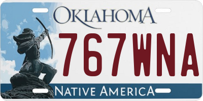 OK license plate 767WNA