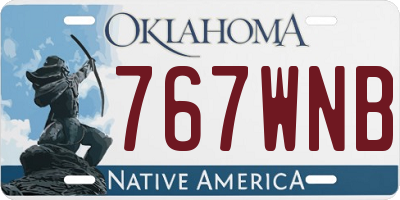 OK license plate 767WNB