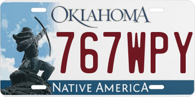 OK license plate 767WPY