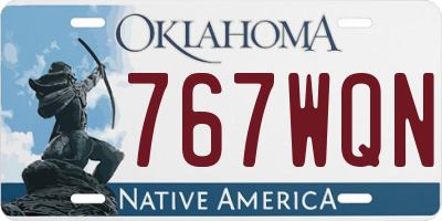 OK license plate 767WQN