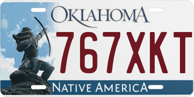 OK license plate 767XKT
