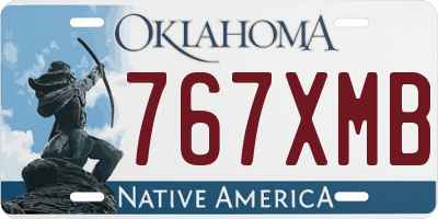 OK license plate 767XMB