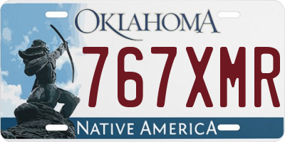 OK license plate 767XMR