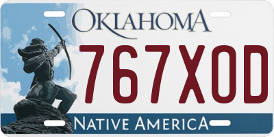 OK license plate 767XOD