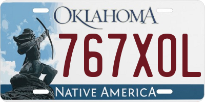 OK license plate 767XOL