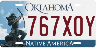 OK license plate 767XOY