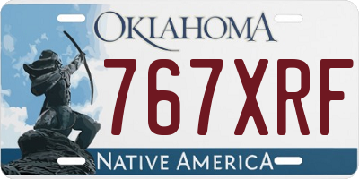OK license plate 767XRF
