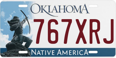 OK license plate 767XRJ