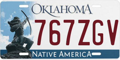 OK license plate 767ZGV