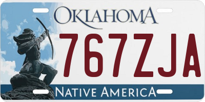 OK license plate 767ZJA