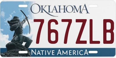 OK license plate 767ZLB