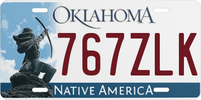 OK license plate 767ZLK