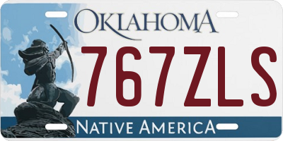 OK license plate 767ZLS