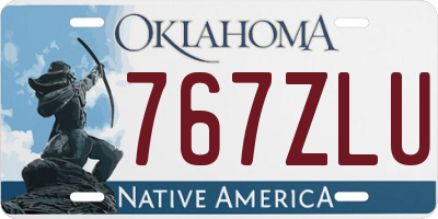 OK license plate 767ZLU