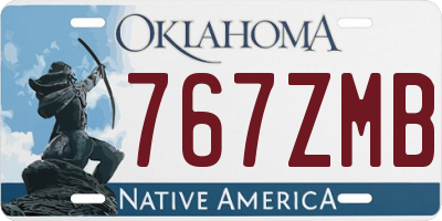 OK license plate 767ZMB