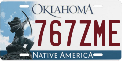 OK license plate 767ZME