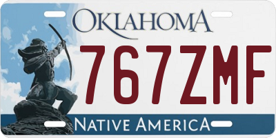 OK license plate 767ZMF