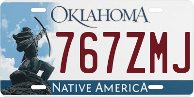 OK license plate 767ZMJ