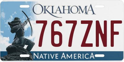 OK license plate 767ZNF
