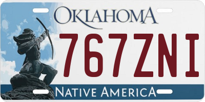 OK license plate 767ZNI