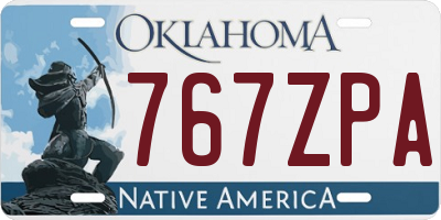 OK license plate 767ZPA