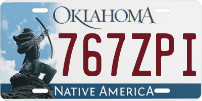 OK license plate 767ZPI