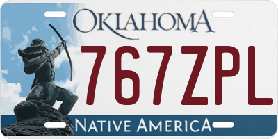 OK license plate 767ZPL