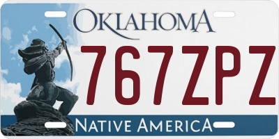 OK license plate 767ZPZ
