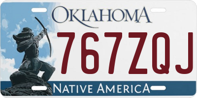 OK license plate 767ZQJ