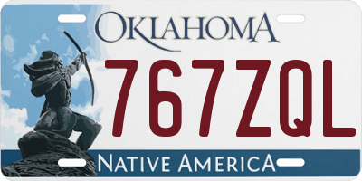 OK license plate 767ZQL