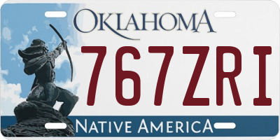 OK license plate 767ZRI