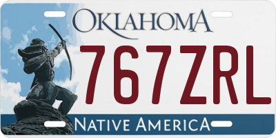 OK license plate 767ZRL