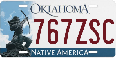 OK license plate 767ZSC