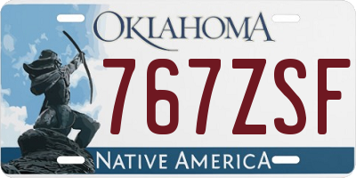 OK license plate 767ZSF