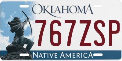 OK license plate 767ZSP