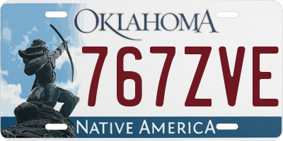 OK license plate 767ZVE