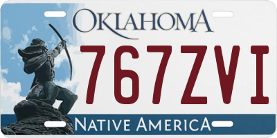 OK license plate 767ZVI