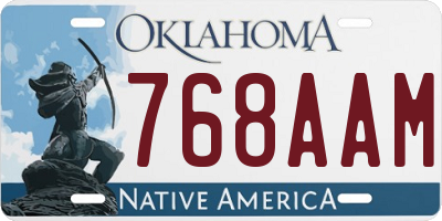 OK license plate 768AAM