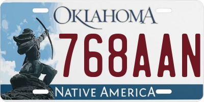 OK license plate 768AAN